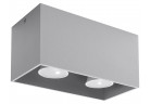 Plafon Sollux Ligthing Quad Maxi, 20cm, GU10 2x6W LED, šedá
