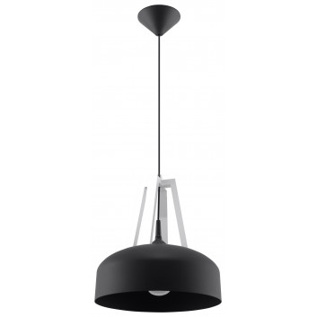 Lampa závěsná Sollux Ligthing Casco, 30cm, E27 1x60W, bílý/černé dřevo