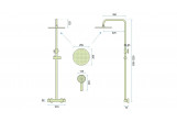 Sprchový set Rea Vincent Light Gold, na stěnu, 2 výstupy vody, baterie termostatická, zlatá