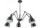 Żyrandol Sollux Ligthing Stark 5, klosz, 80cm, pohyblivé ramiona, E27 5x60W, černá