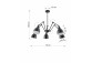 Żyrandol Sollux Ligthing Stark 3, klosz, 70cm, pohyblivé ramiona, E27 3x60W, černá