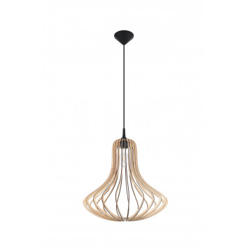 Lampa závěsná Sollux Ligthing Alexia, 21cm, E27 1x60W, černá/naturalne dřevo