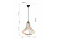 Lampa závěsná Sollux Ligthing Alexia, 21cm, E27 1x60W, černá/naturalne dřevo