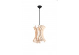 Lampa závěsná Sollux Ligthing Elza, 40cm, E27 1x60W, černá/naturalne dřevo