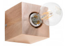 Nástěnné svítidlo Sollux Ligthing Abel, 10cm, čtvercová, E27 1x60W, naturalne dřevo