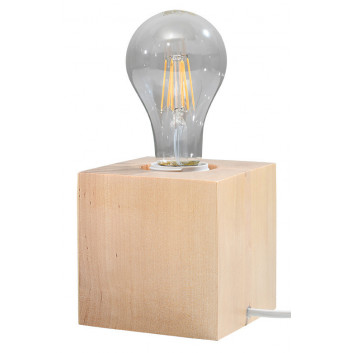 Lampa biurkowa Sollux Ligthing Salgado, 10cm, kulatá, E27 1x60W, naturalne dřevo