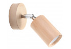 Nástěnné svítidlo Sollux Ligthing Berge, 10cm, kruhový, GU10 1x40W, naturalne dřevo/chrom