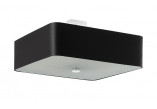 Plafon Sollux Ligthing Lokko 1, čtvercová, 45x45cm, E27 5x60W, černá/bílý
