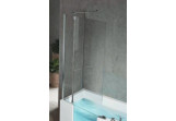 Vanová zástěna Iris Comby 2 80x150 cm, levé, profil chrom, sklo čiré mocowany do stěny (2 elementy) + Fixe 70