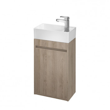 Set B107, skříňka Cersanit Crea s umyvadlem Crea 40, závěsná, 1 dveře, zmontowana, šedá matný