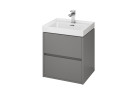 Set B108, skříňka Cersanit Crea s umyvadlem Crea 50, závěsná, 2 szuflady, zmontowana, šedá matný