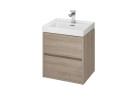 Set B113, skříňka Cersanit Crea s umyvadlem Crea 50, závěsná, 2 szuflady, zmontowana, dub