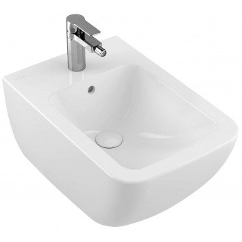 Závěsný bidet Villeroy&Boch Momento 2.0, 56x37,5cm, pravoúhlý, z přepadem, CeramicPlus, Ebony