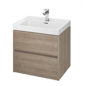 Set B104, skříňka Cersanit Crea s umyvadlem Crea 60, závěsná, 2 szuflady, zmontowana, bílá