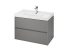 Set B110, skříňka Cersanit Crea s umyvadlem Crea 80, závěsná, 2 szuflady, zmontowana, šedá matnáný