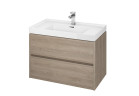 Set B115, skříňka Cersanit Crea s umyvadlem Crea 80, závěsná, 2 szuflady, zmontowana, dub
