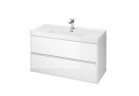 Set B106, skříňka Cersanit Crea s umyvadlem Crea 100, závěsná, 2 szuflady, zmontowana, bílá