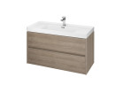 Set B117, skříňka Cersanit Crea s umyvadlem Crea 100, závěsná, 2 szuflady, zmontowana, dub