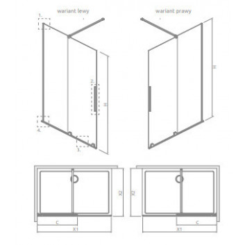 Radaway Furo sprchový kout Walk-in 120x200cm levá sklo čiré 10106638-01-01L/10110594-01-01