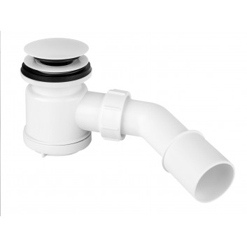 Sifon pro sprchové vaničky McAlpine, 90mm, czyszczenie od góry, klik-klak, bílý