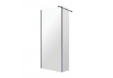 Sprchový kout walk-in Omnires Marina, 90x30cm, s pevnou boční stěnou, sklo transparentní, profil černá matnáný