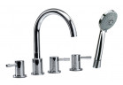 Vanová baterie 5otvorová Valvex Vegane, stojící, výška 280mm, výtokové rameno 190mm, sprchový set, chrom