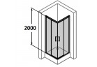 Sprchový kout wejście Narożne posuvné Huppe Classics 2 120x120 cm, wys. 200 cm, černá matnáný , čiré sklo s povrchem Anti Plaque 