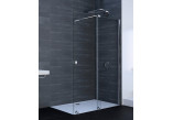 Dveře sprchové walk-in Huppe Xtensa pure, posuvné, 120-140cm, stabilizator skośny, připevnění pravé, Anti-Plaque, profil černá