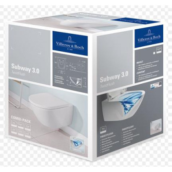 Závěsné wc WC Villeroy&Boch Subway 3.0, 56x37cm, bez kołnierza, TwistFlush, Weiss Alpin, s povrchem CeramicPlus