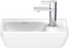 Závěsné umyvadlo Duravit D-Neo, 40x22cm, bez přepadu, otvor na baterii z pravé strány, bílá