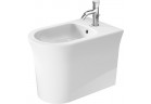 Bidet stojící przyścienne Duravit White Tulip, 58x37cm, z přepadem, otvor na baterii, bílý
