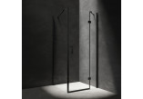 Obdélníková sprchový kout Omnires Manhattan, 80x90cm, dveře sklopné, sklo transparentní, profil černá matnáný