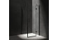 Obdélníková sprchový kout Omnires Manhattan, 90x100cm, dveře sklopné, sklo transparentní, profil černá matnáný
