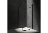 Čtvercová sprchový kout Omnires Manhattan, 100x100cm, dveře sklopné, sklo transparentní, profil černá matnáný