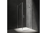 Obdélníková sprchový kout Omnires Manhattan, 120x90cm, dveře sklopné, sklo transparentní, profil černá matnáný