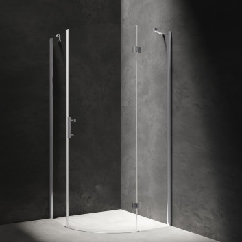 Obdélníková sprchový kout Omnires Manhattan, 130x120cm, dveře sklopné, sklo transparentní, profil chrom