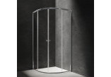 Čtvrtkruhový sprchový kout Omnires Bronx, 80x90cm, dveře posuvné, sklo transparentní, profil chrom