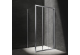 Čtvercová sprchový kout Omnires Bronx, 90x90cm, dveře posuvné, sklo transparentní, profil chrom
