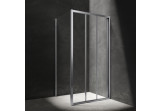 Obdélníková sprchový kout Omnires Bronx, 110x90cm, dveře posuvné 3-częściowe, sklo transparentní, profil chrom