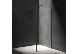 Sprchový kout walk-in Omnires Marina, 80x30cm, s pevnou boční stěnou, sklo transparentní, profil černá matnáný