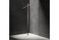 Sprchový kout walk-in Omnires Marina, 80x30cm, s pevnou boční stěnou, sklo transparentní, profil černá matnáný