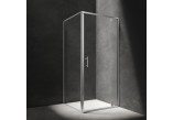 Čtvercová sprchový kout Omnires S, 80x80cm, dveře sklopné, sklo transparentní, profil chrom
