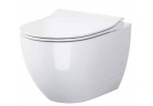 Mísa zawieszana se sedátkem slim Cersanit Zen Set B246, 49,5x35,5cm, CleanOn, bez kołnierza, bílá