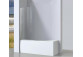 Vanová zástěna Omnires Kingston, 120cm, montáž univerzální, dveře skládací lítací, sklo transparentní, profil černá matnáný