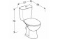 Souprava kompakt WC mísa z spłuczką Kolo Rekord, 64x35,5cm, Rimfree, bez rantu spłukującego, odtok vodorovný, doprowadznie boczne, bílý