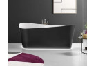 Vana volně stojící hydromasážní rohová levá Novellini Infinitive Natural Air, 170x75cm, konglomerát Novotech, z armatnánýurą, bílý matnáný/nero