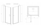 Dveře do niky Radaway EOS II DWJ 120, levé, 120x195cm, sklo čiré, profil chrom
