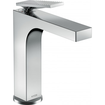 Umyvadlová baterie Axor Citterio, stojící, výška 210mm, madlo dźwigniowy, sada odtokový push-open, szlif diamentowy, chrom