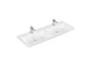 Umyvadlo nábytkové dvojitá Villeroy & Boch Subway 3.0, 130x47cm, bez přepadu, 2 otwory na armaturu, Weiss Alpin CeramicPlus