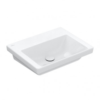 Závěsné umyvadlo Villeroy & Boch Subway 3.0, 55x44cm, z přepadem, otvor na armaturu, Weiss Alpin